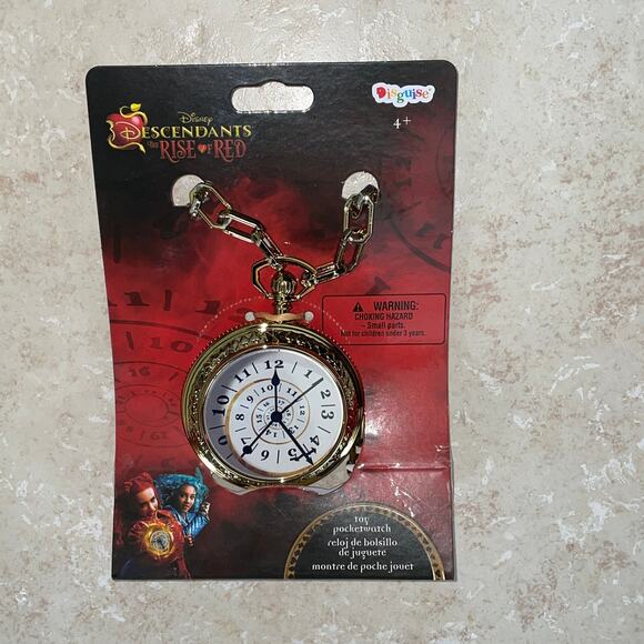 DISNEY DESCENDANTS RISE OF RED POCKET WATCH HALLOWEEN COSTUME JEWELRY NEW - Picture 1 of 2